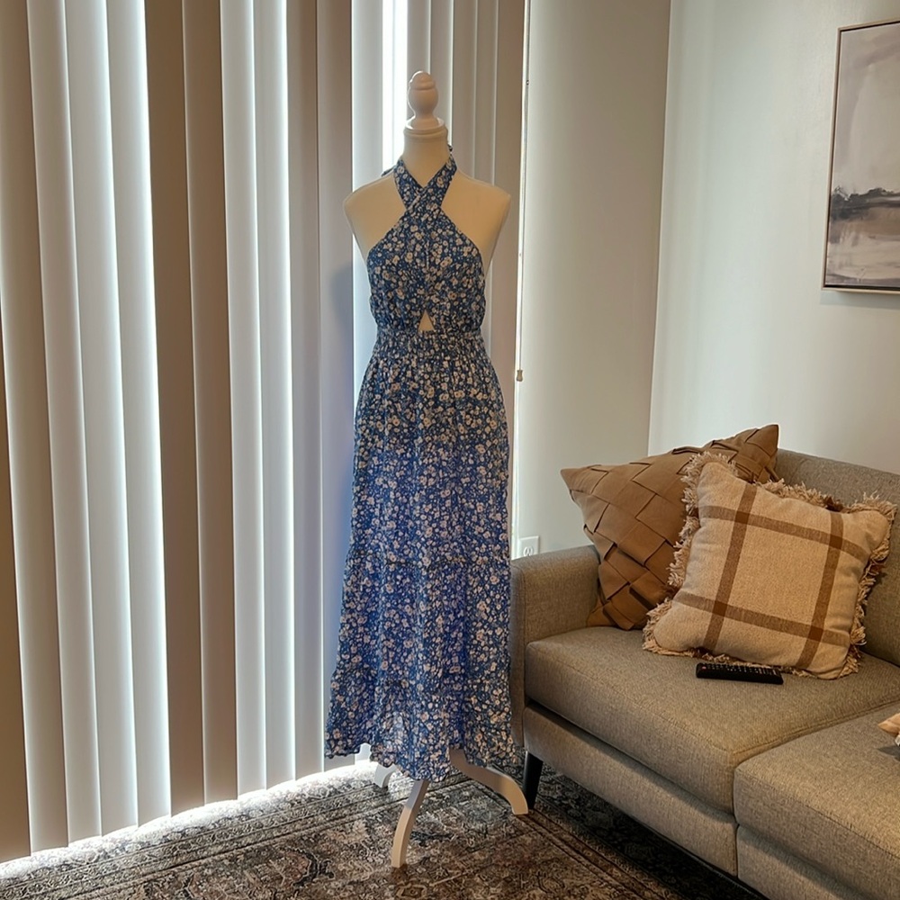 NWT Blue flowered Maxi Dress